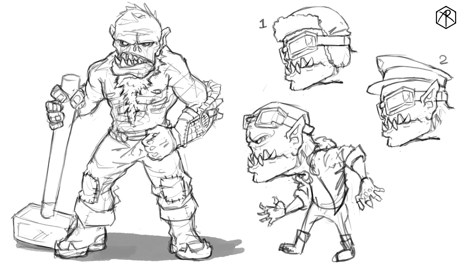 1600x914 Early Orc Sketch Image - Sketch Game
