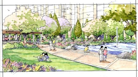 448x250 Landscape Garden Sketch Series 23 Stock Vectors - Sketch Garden