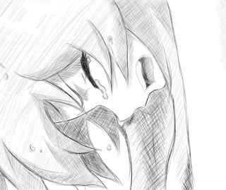 320x269 Drawn Anime Cry - Sketch Girl Crying