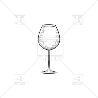400x400 Empty Wine Glass Sketch Vector Image Vector Artwork Of Objects - Sketch Glass