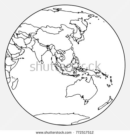 450x470 Collection Of Globe Drawing Australia High Quality, Free - Sketch Globe