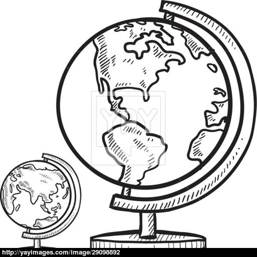 512x512 Desktop Globe Vector Sketch Vector - Sketch Globe