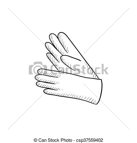 450x470 Gloves Sketch Icon. Gloves Sketch Icon For Web, Mobile And - Sketch Glove
