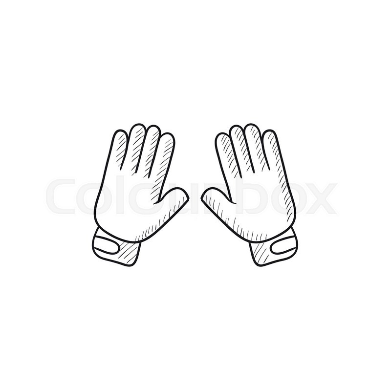 800x800 Motorcycle Gloves Vector Sketch Icon Isolated On Background. Hand - Sketch Glove