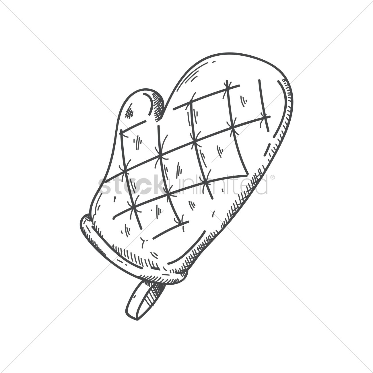 1300x1300 Oven Glove Vector Image - Sketch Glove