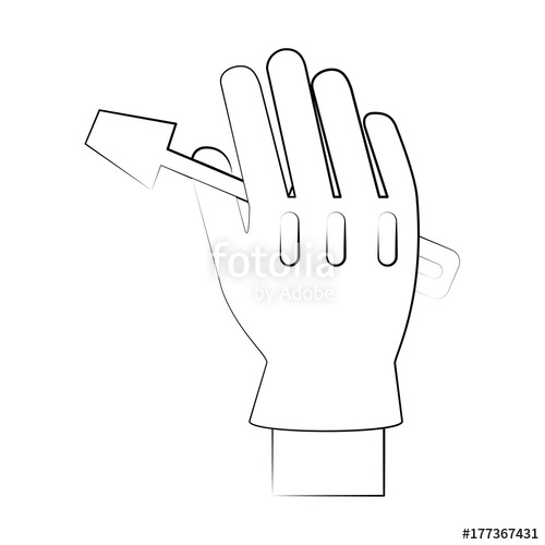 500x500 Screwdriver Tool Held By Hand With Glove Icon Image Vector - Sketch Glove