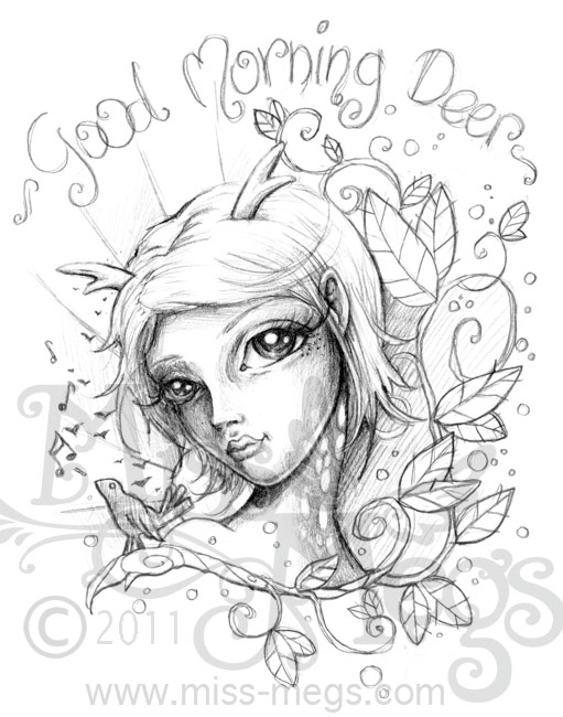 511x650 Good Morning Deer - Sketch Good