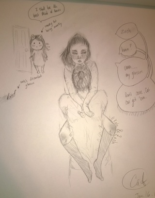 320x408 Cute Sketch Of My Best Friend Kate And My Other Close Friend Zach - Sketch Good