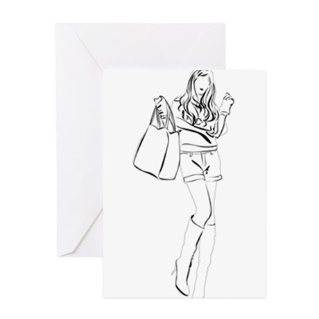 460x460 Fashion Sketches Greeting Cards - Sketch Greeting Cards