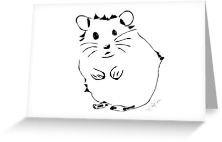 441x283 Hamster Minimalist Sketch Greeting Cards By Ssmith3 Redbubble - Sketch Greeting Cards