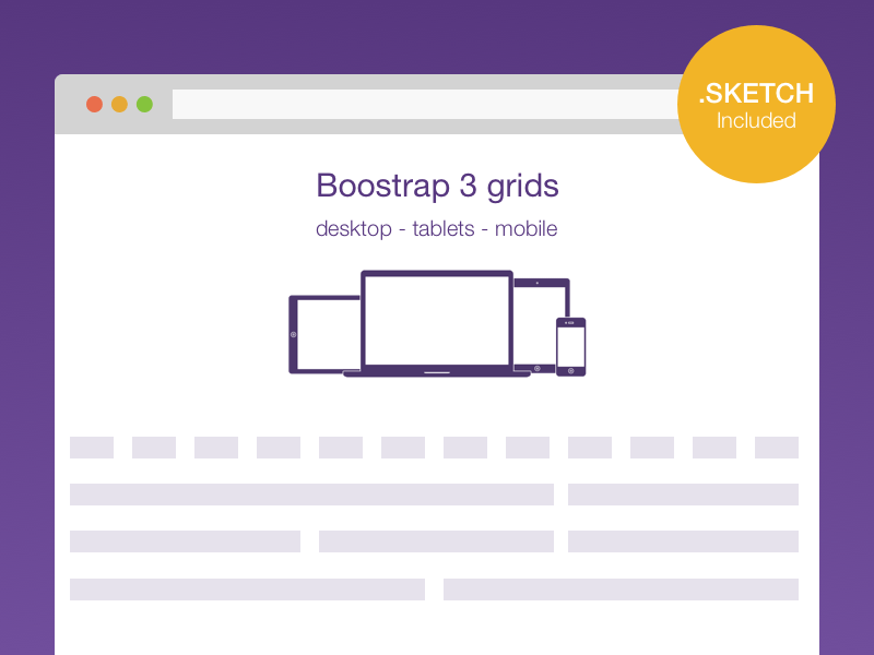 800x600 Bootstrap3 Grids Template Sketch Freebie - Sketch Grid