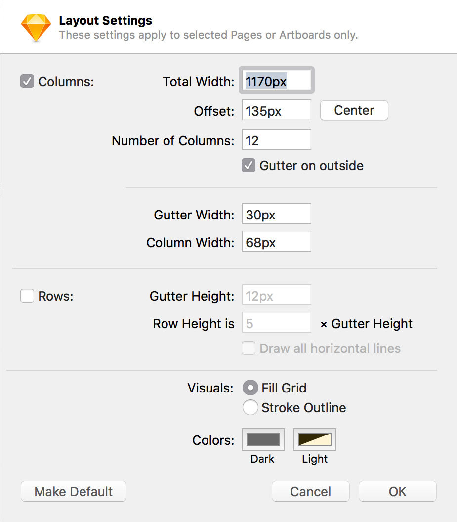 925x1056 Sketch App Layout Settings - Sketch Grid System