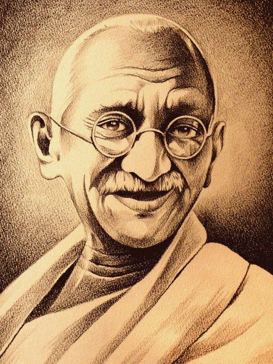 540x720 Mahatma Gandhi - Sketch Guru Online