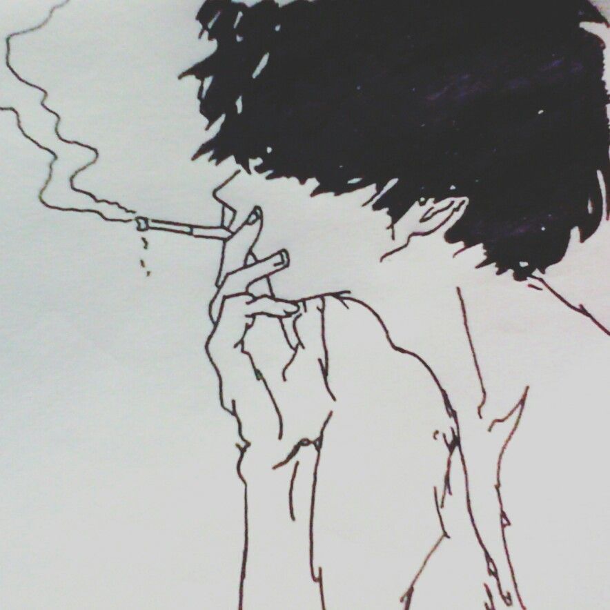 884x884 Sketch...guy Smoking.... Ink... Art... Manga In 2018 - Sketch Guy