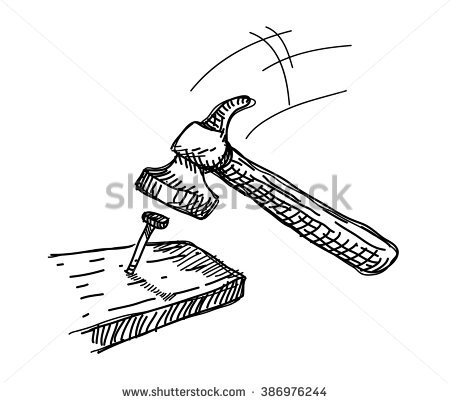 450x403 Clipart Hammer Sketch - Sketch Hammer