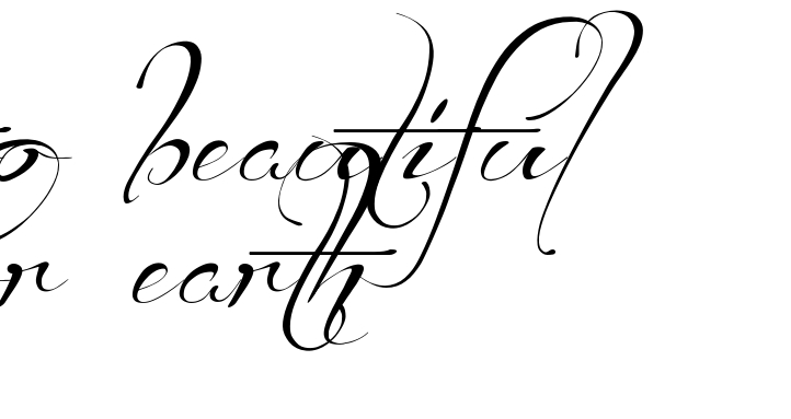 722x383 Too Beautiful For Earth - Sketch Handwriting Font