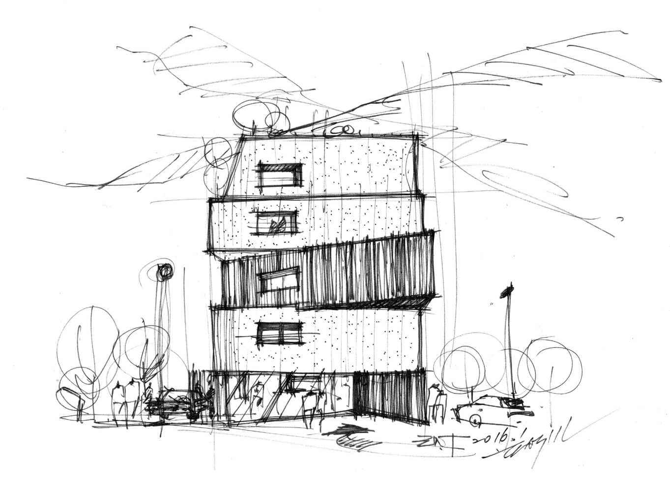 1363x1000 Gallery Of Happy House Yoon Space Design - Sketch Happy