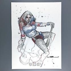250x250 Harley Quinn Original Art Sketch Signed By Uko Smith Framed - Sketch Harley Quinn