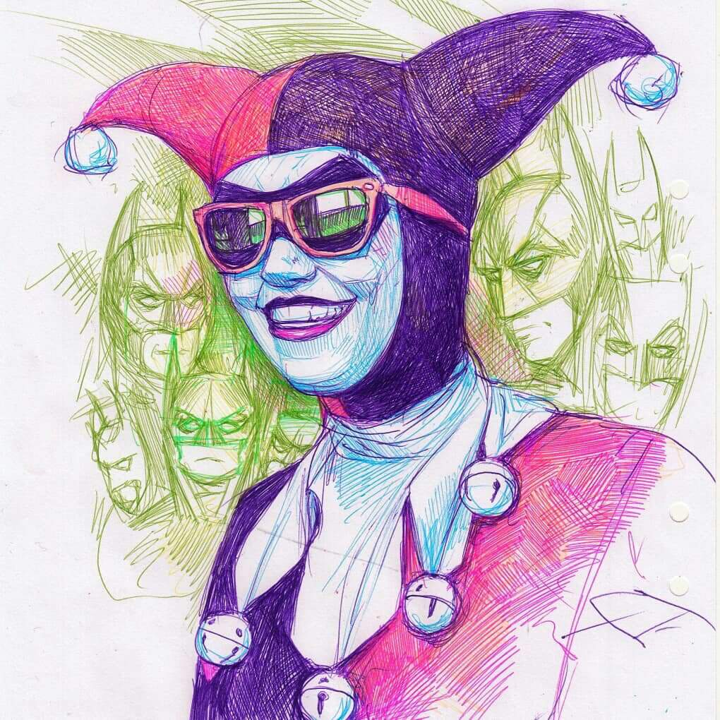 1020x1020 Harley Quinn Sketch Art Amino - Sketch Harley Quinn