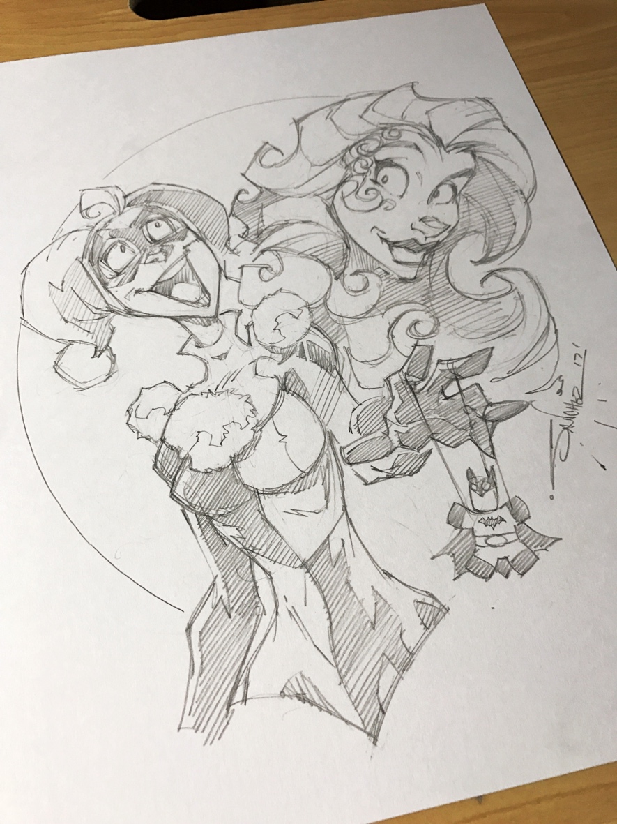885x1181 Original Art Harley Quinn Poison Ivy Sketch The Sketch Art Of - Sketch Harley Quinn