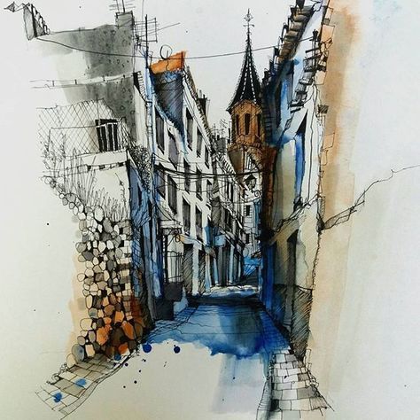 474x474 Narrow Street - Sketch Hashtags
