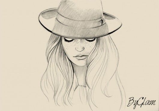 530x372 Drawings Of Women With Hats - Sketch Hat