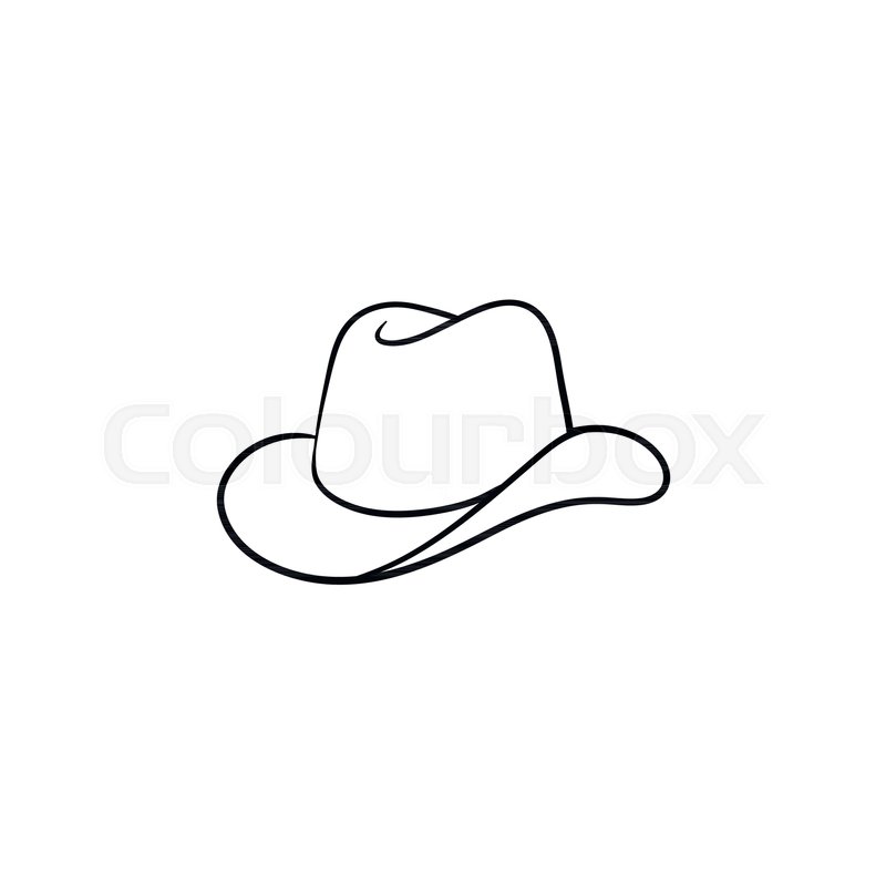 800x800 Cowboy Hat Hand Drawn Outline Doodle Icon. Western Cowboy Hat - Sketch Hat