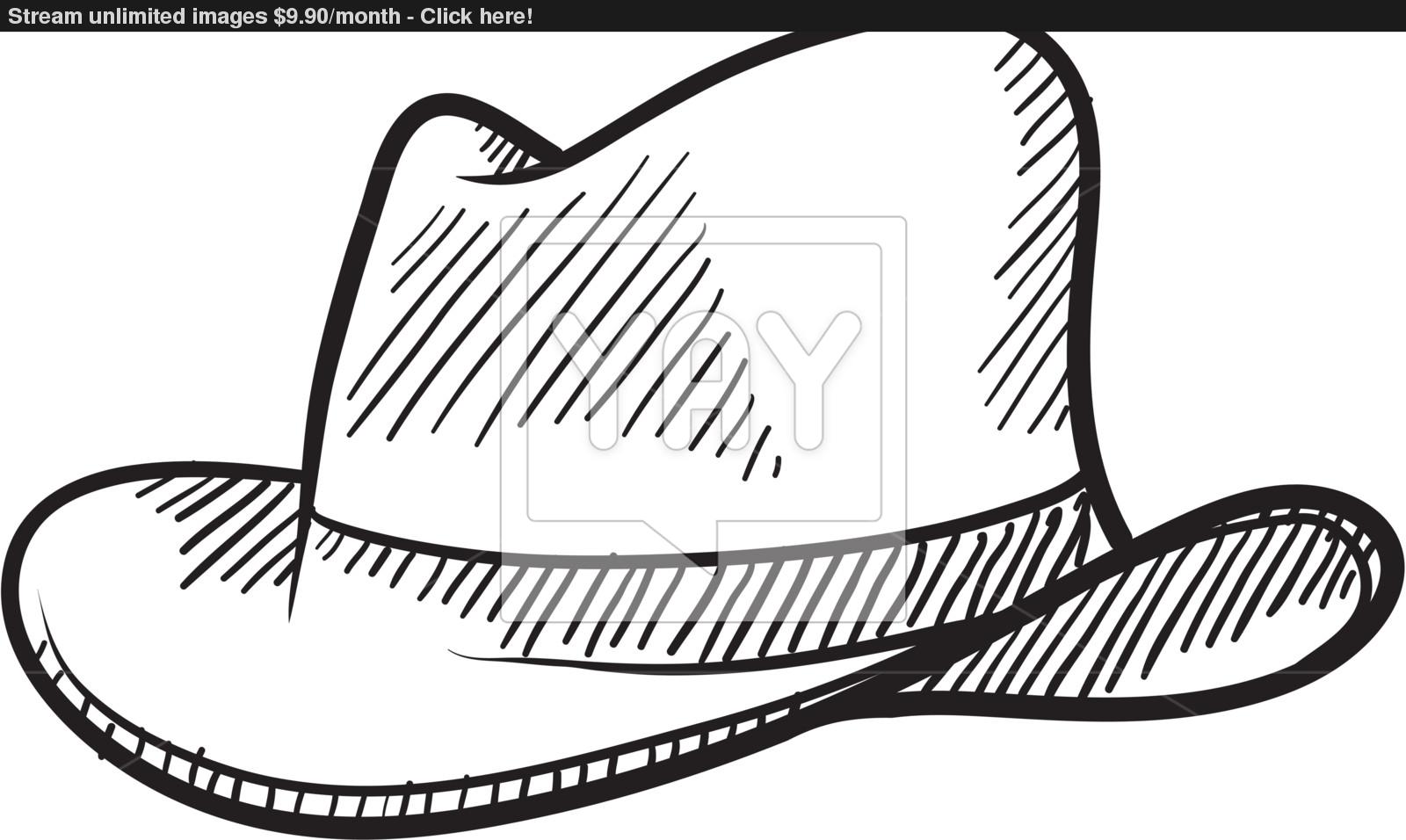 1600x956 Cowboy Hat Sketch Vector - Sketch Hat