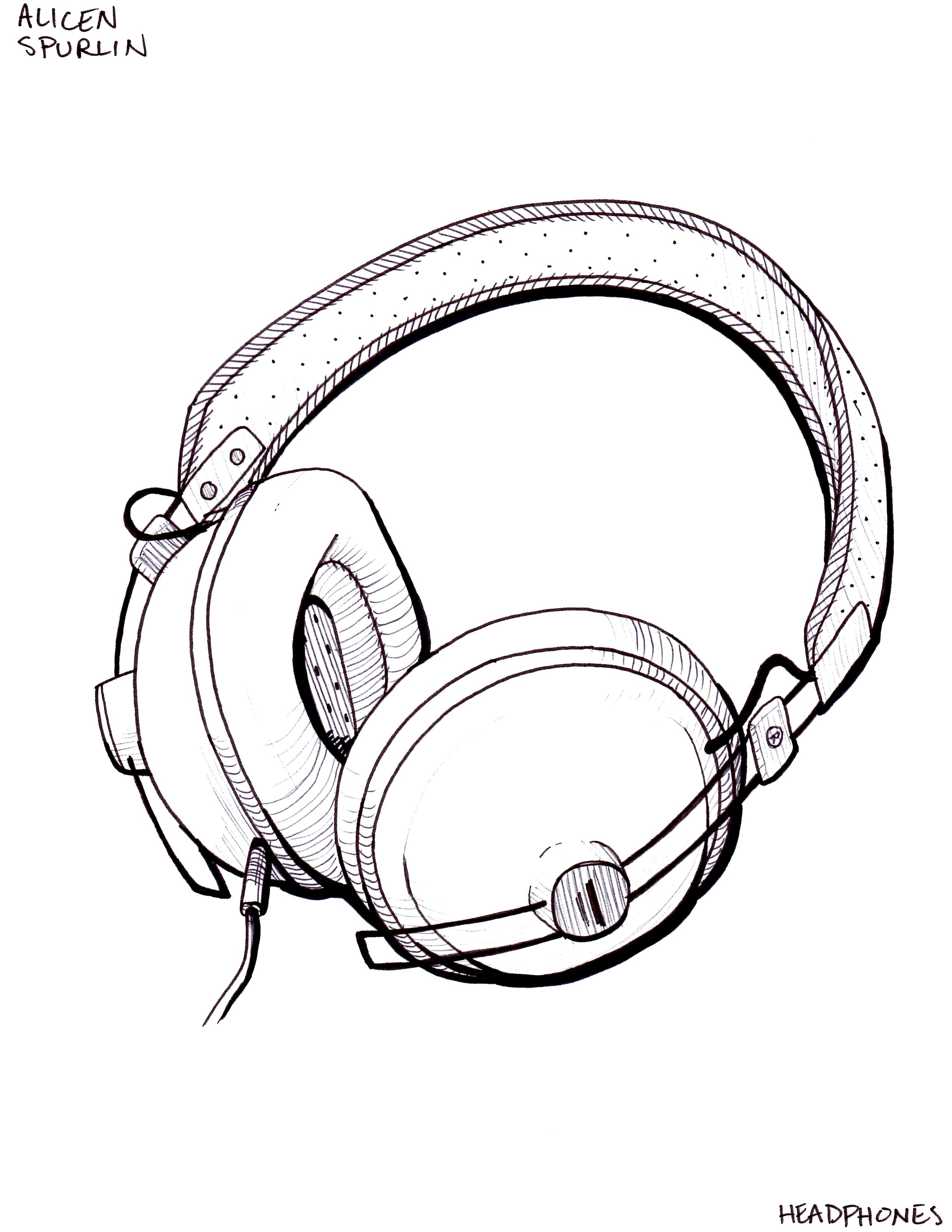 Dj Headphones Sketch At PaintingValley.com | Explore Collection Of Dj ...