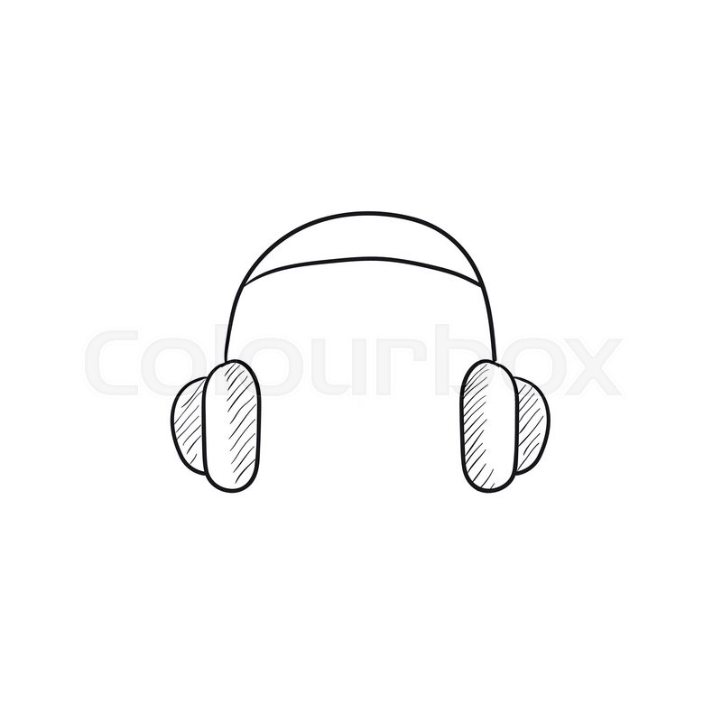 800x800 Headphone Vector Sketch Icon Isolated On Background. Hand Drawn - Sketch Headphones