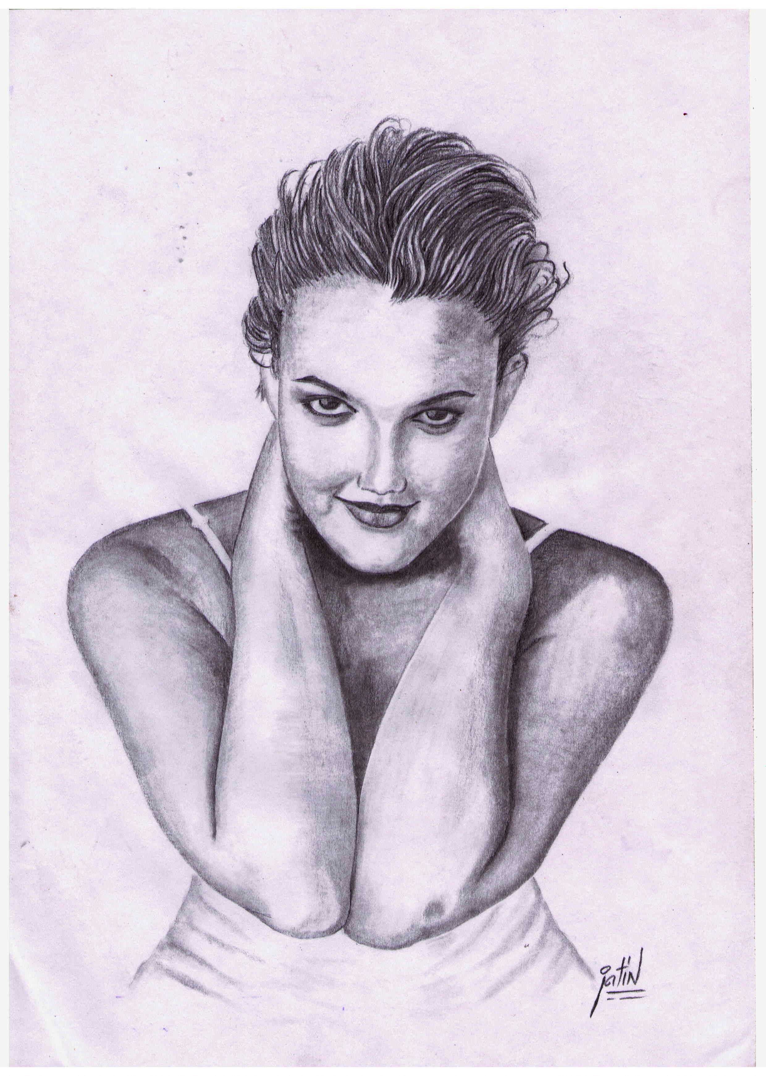 2480x3481 Sketch Of Hollywood Actress Drew Barrymore - Sketch Hollywood