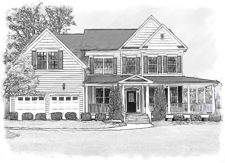 747x541 Home Pencil Sketch - Sketch House