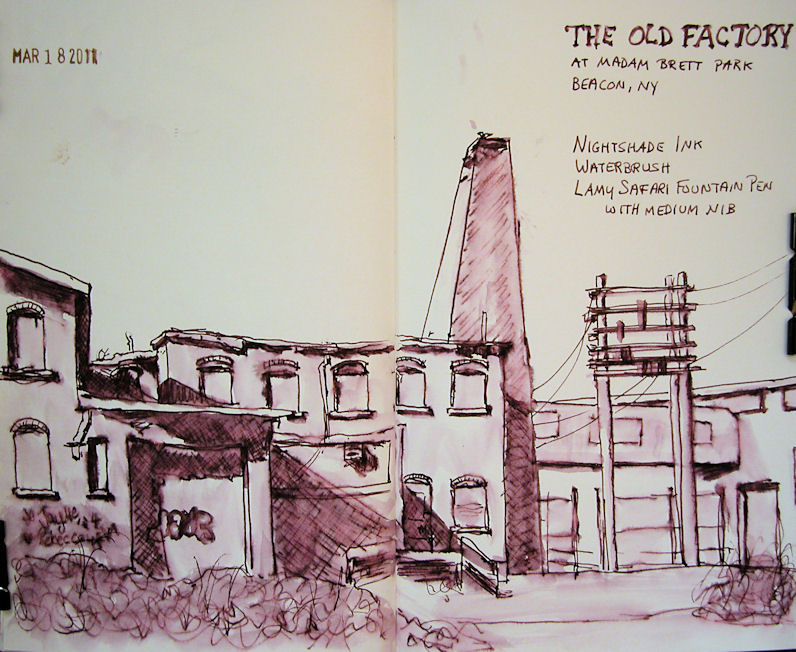 796x652 Hudson Valley Sketches The Old Tioronda Hat Works Factory - Sketch Hudson Ny