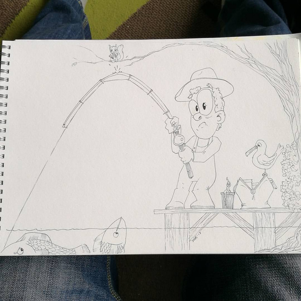 1024x1024 Gone Fishing - Sketch Humor
