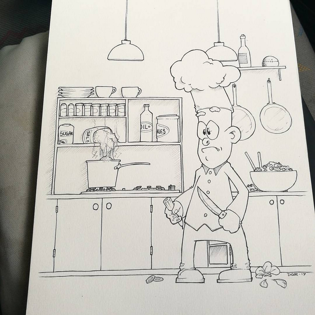 1024x1024 Time For Food - Sketch Humor