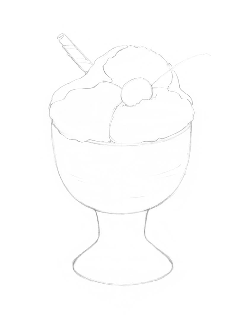 850x1093 How To Draw Ice Cream Step By Step - Sketch Ice Cream