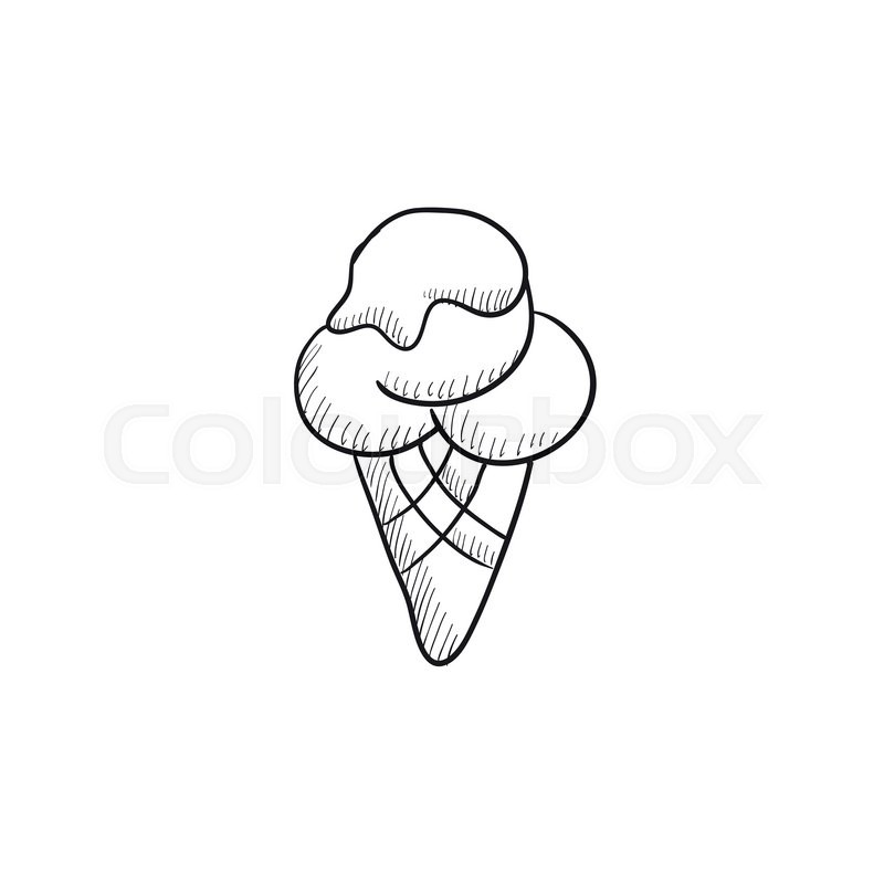 800x800 Ice Cream Vector Sketch Icon Isolated On Background. Hand Drawn - Sketch Ice Cream