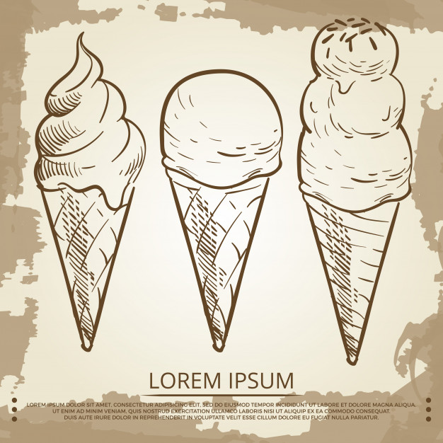 626x626 Sketch Ice Cream Cones Vector Premium Download - Sketch Ice Cream
