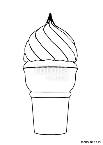 354x500 Sketch Of Ice Cream In A Cup Vector Stock Image And Royalty Free - Sketch Ice Cream