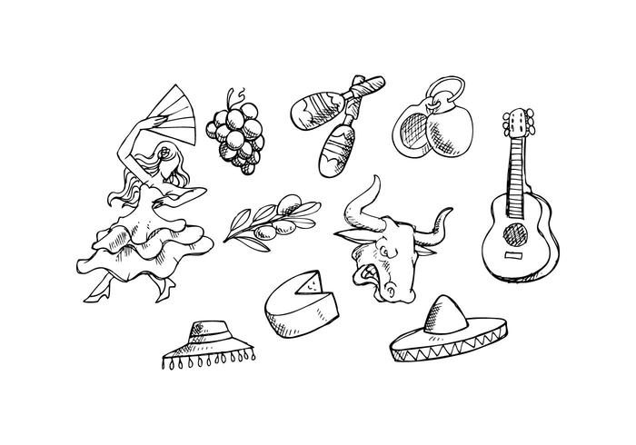 700x490 Free Spain Sketch Icon Vector - Sketch Icon Vector