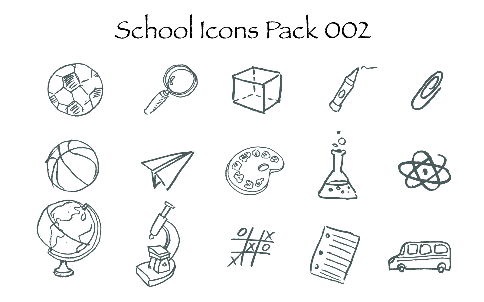 1600x1000 School Sketch Icon Vector Pack - Sketch Icon Vector