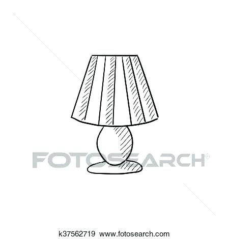 450x470 Lamp Table Lamp Vector Sketch Icon Isolated On Background Hand - Sketch Icon Vector