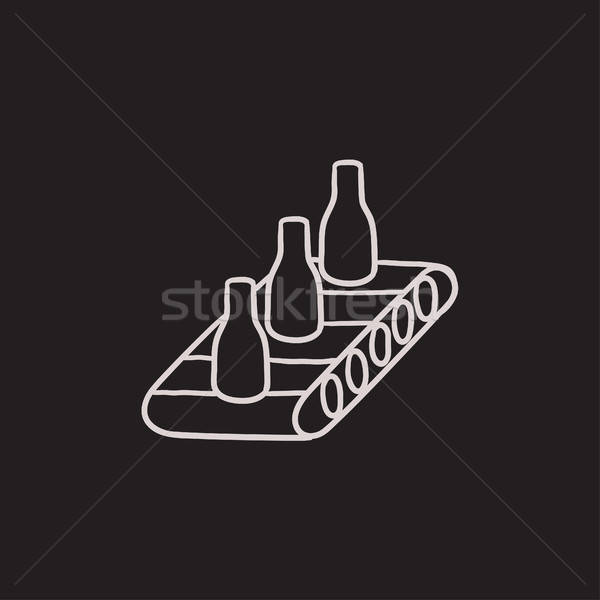 600x600 Conveyor Belt System Sketch Icon. Vector Illustration Andrei - Sketch Icon Vector