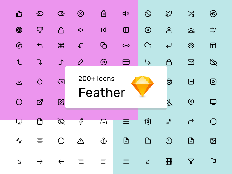 800x600 Feather Icons Set For Sketch Freebie - Sketch Icons