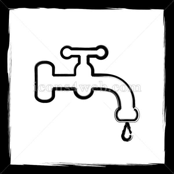 600x600 Water Tap Sketch Icon. - Sketch Icons