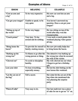 271x350 Idiom Sketchdrawing Handout With Examples By Rocio Mazzotta Tpt - Sketch Idioms