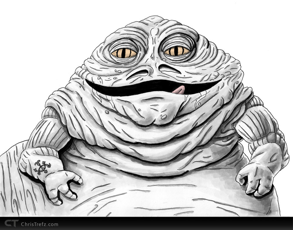 1010x792 Jabba The Hutt Sketch By Chris Illustrator - Sketch Illustrator