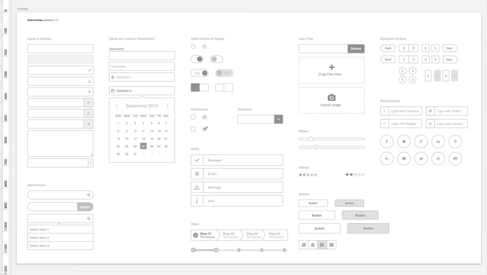 960x543 Forms Wireframe Kit - Sketch Image Download