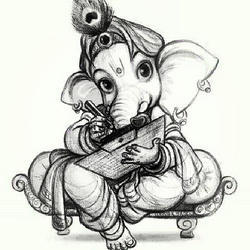 250x250 Lord Ganesha Pencil Sketch - Sketch Images
