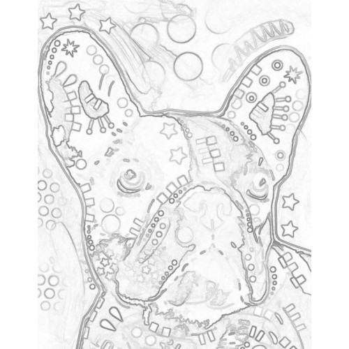 500x500 French Bulldog Pop Art 2 Sketch For Canvas Painting - Sketch In French